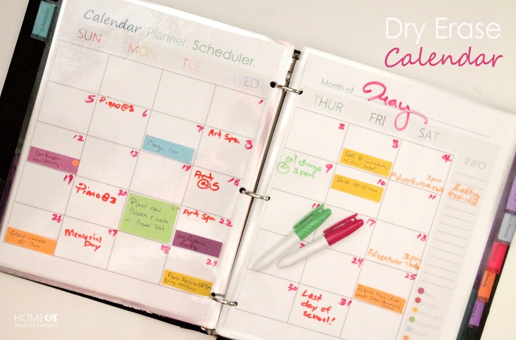 Create Your Own Dry-Erase Calendar with Washi Tape - The Homes I Have Made