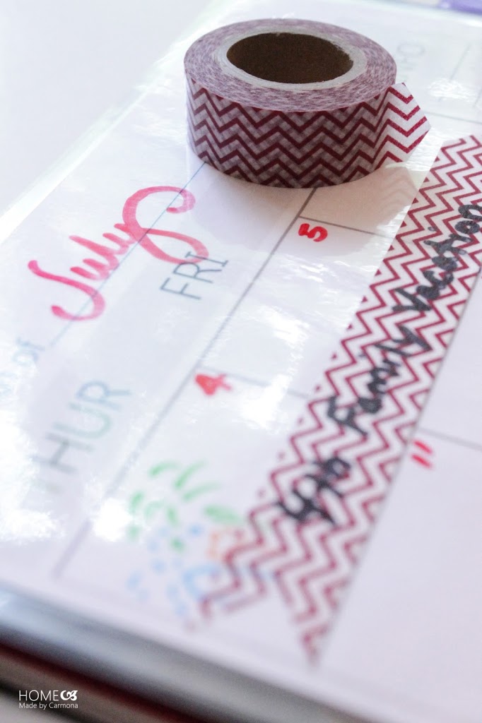 Create Your Own Dry-Erase Calendar with Washi Tape - The Homes I