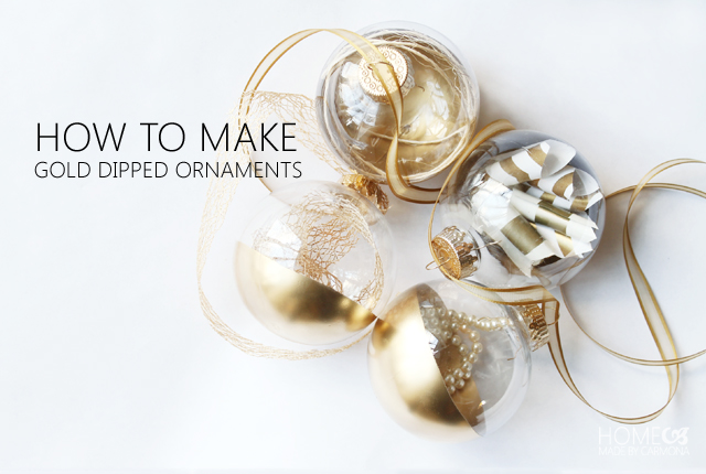 Elegant Gold Dipped Ornaments - Home Made by Carmona