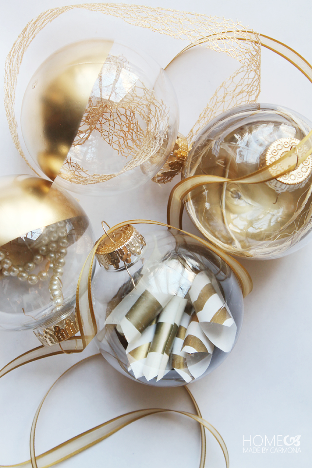 gold dipped ornament tutorial