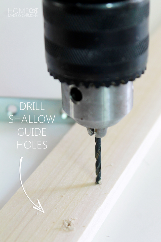 Floating Frame - drill shallow holes