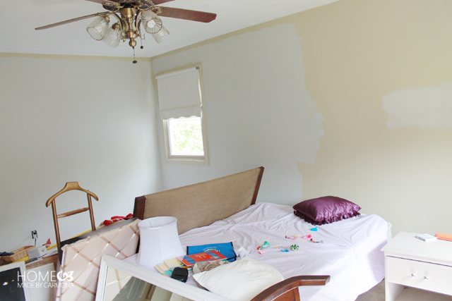 Voilet bedroom paint-over