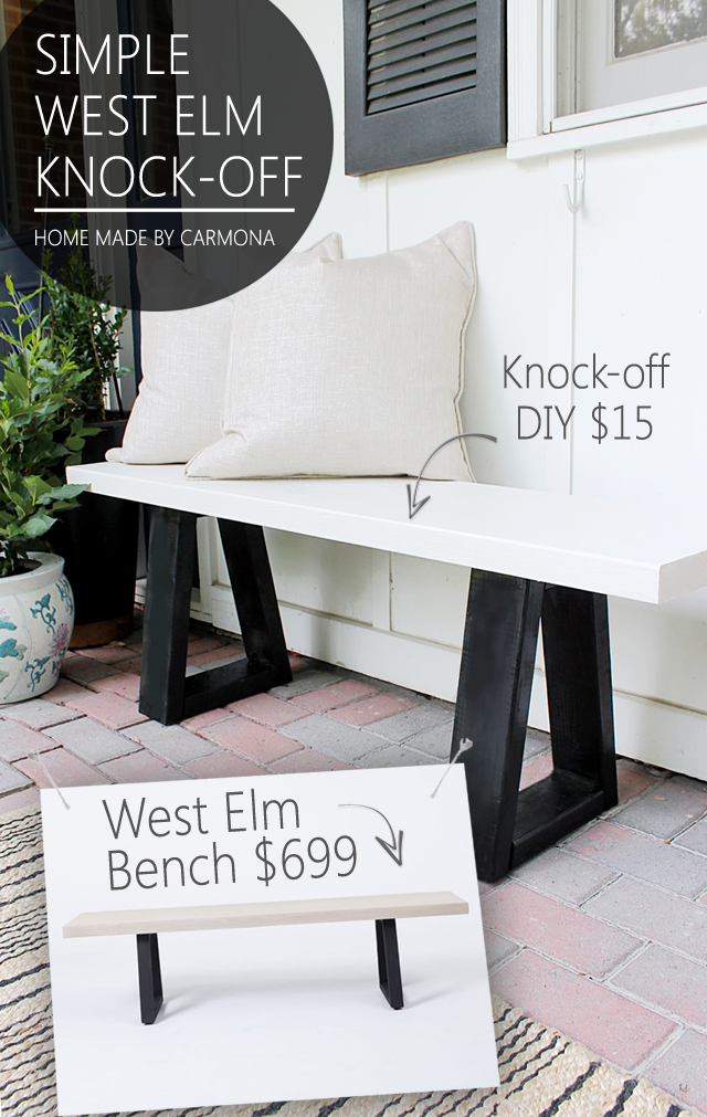 West Elm Slab Bench Knock-off