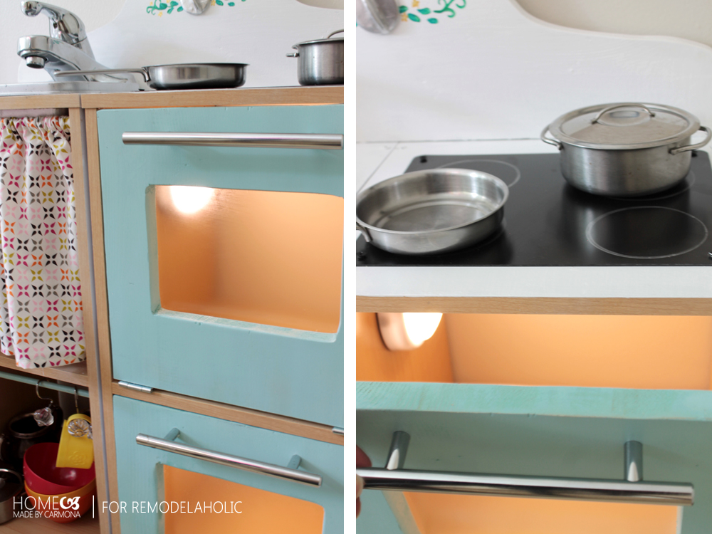 Kids play kitchen with light - HMC for Remodelaholic