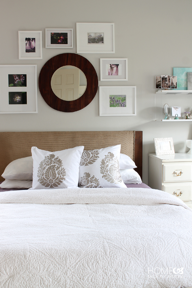Bedroom Makeover - Stenciled Pillows