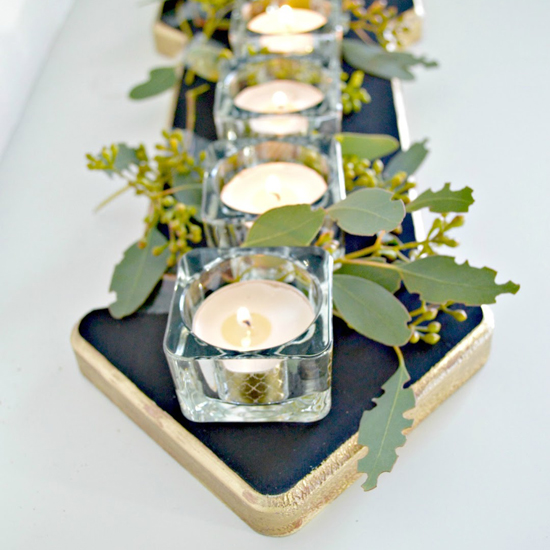 Candle wood centrepiece4 -550