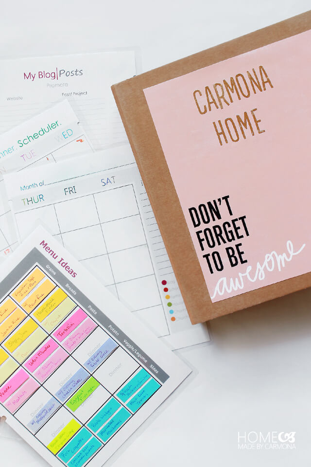Household Management Binder with free printables