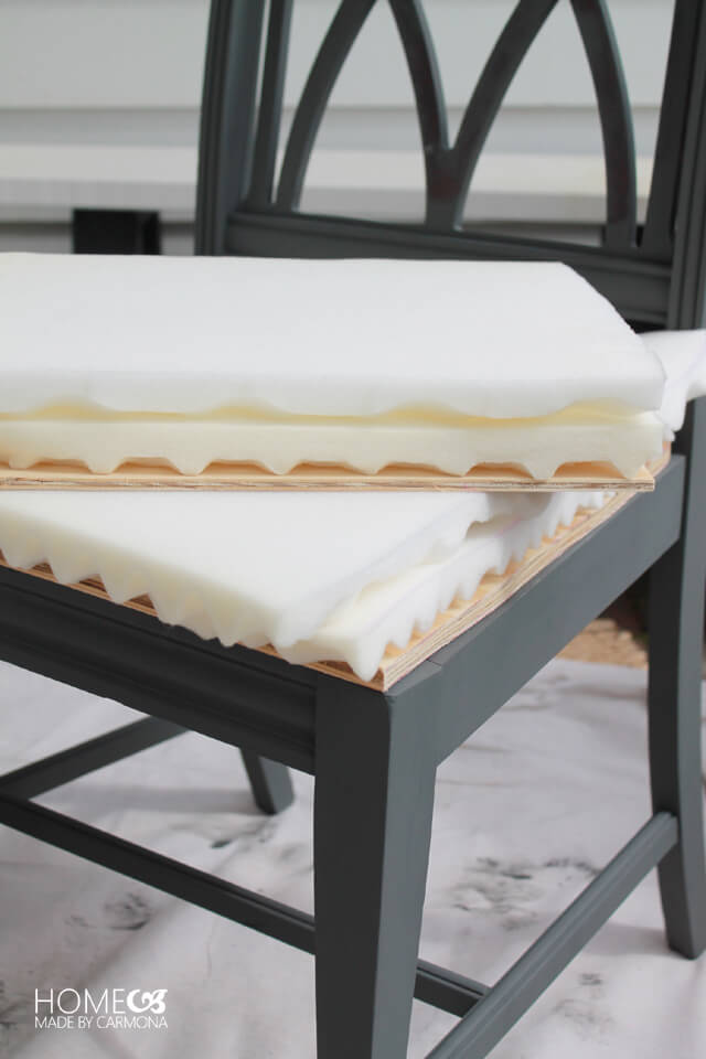 Chair makeover - eggcrate foam