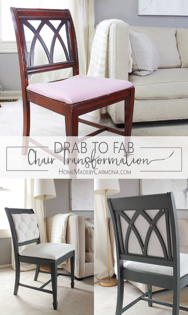 Drab To Fab Chair Transformation tutorial