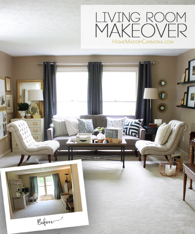 Living Room Makeover - before and after