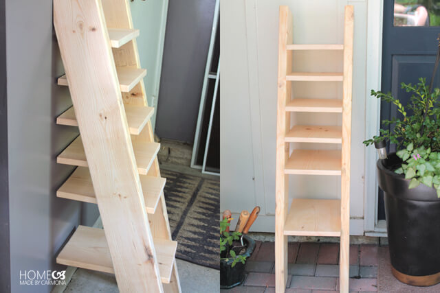 DIY Ladder Shoe Shelf Home Made by Carmona