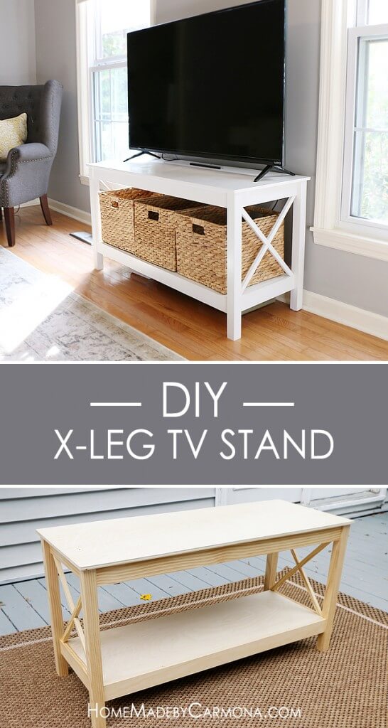 DIY TV Stand With Hidden TV - Handmade Weekly