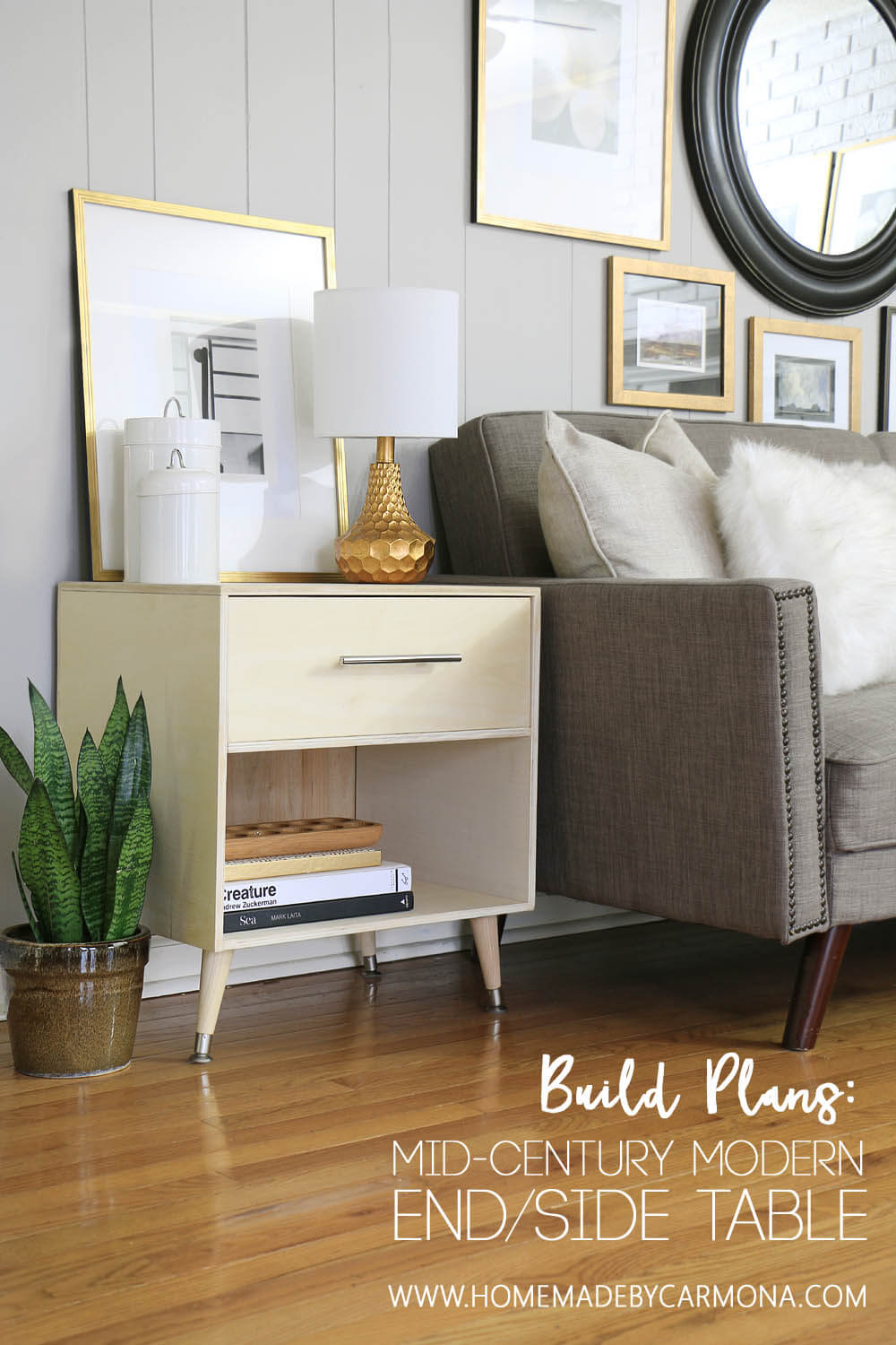 mid century modern living room side table