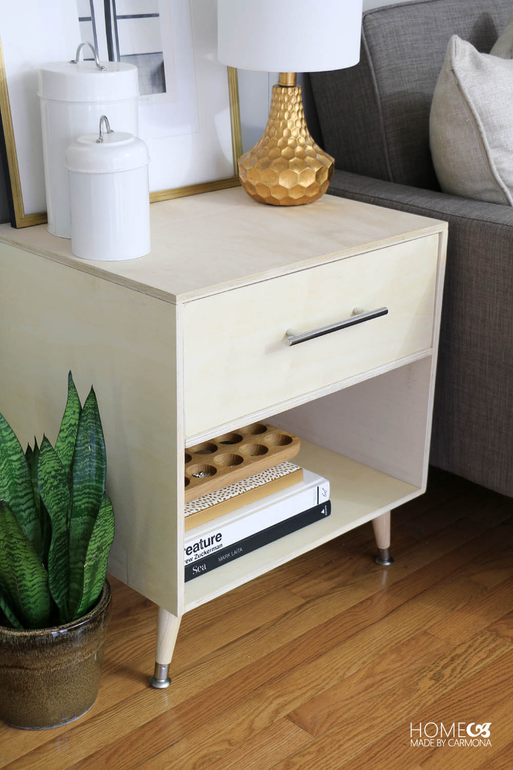 DIY Mid-Century Modern Side Table - Home Made by Carmona