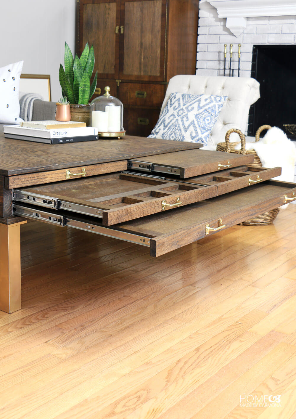 DIY Coffee Table With Pullouts - Home Made By Carmona