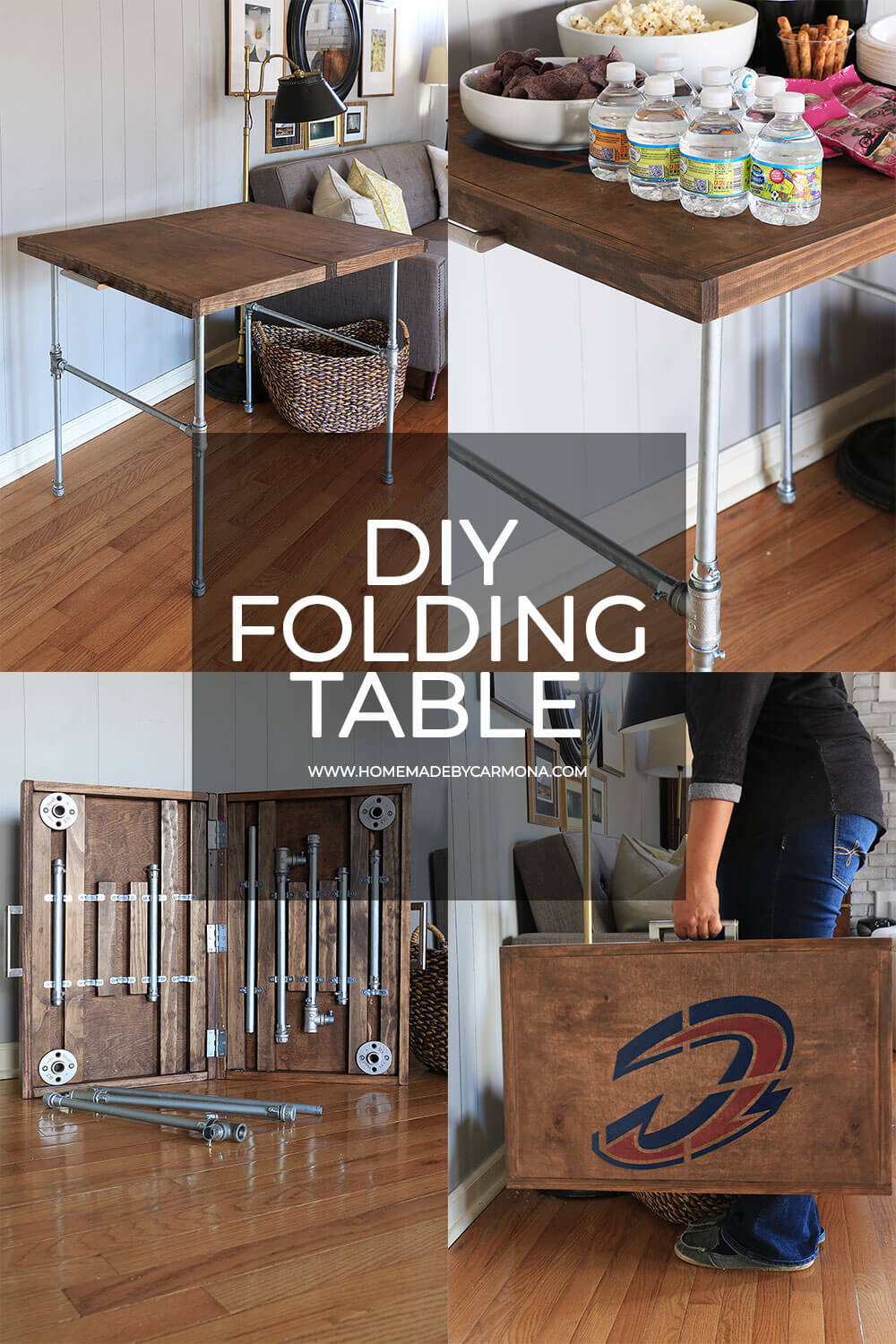 DIY Industrial Folding Table - Home Made by Carmona