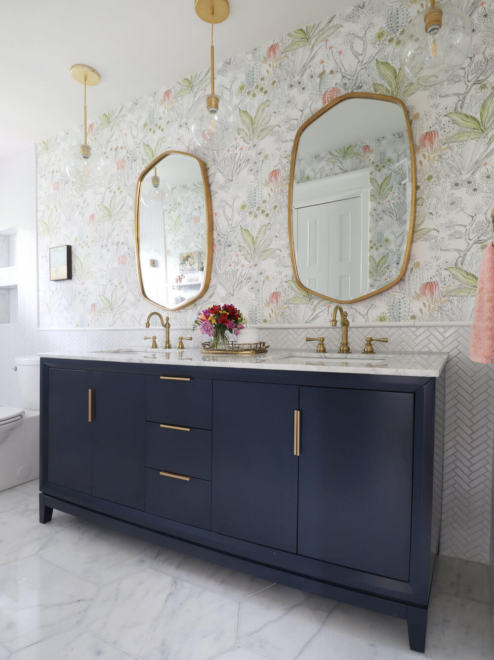 Powder Room with Board and Batten Walls - Transitional - Bathroom