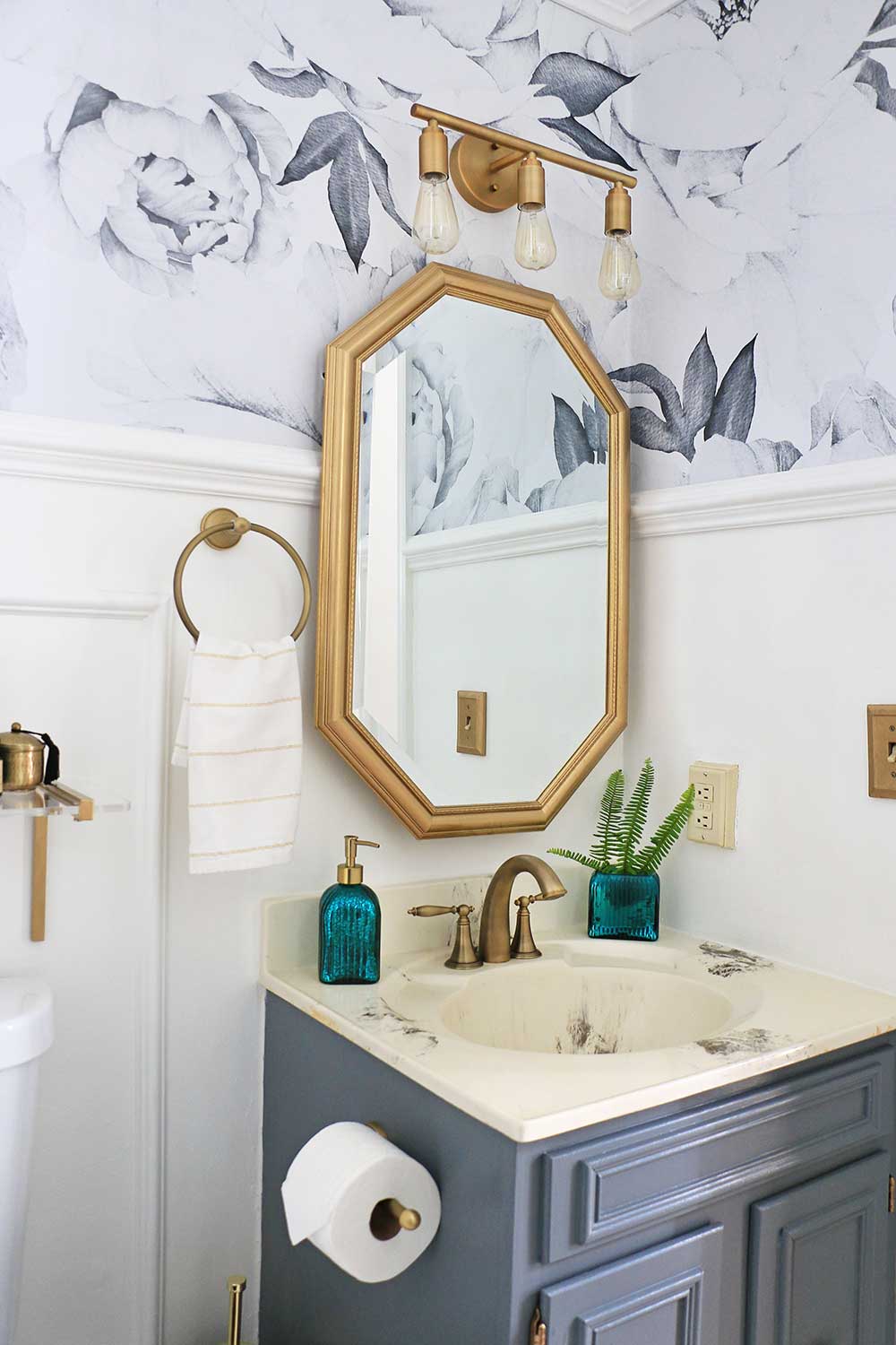 Parisian Inspired Powder Room Makeover Home Made By Carmona